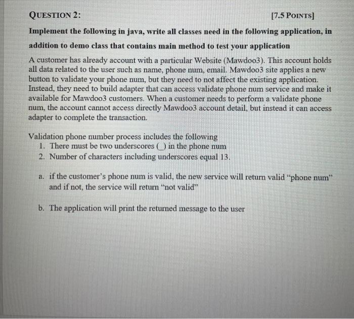 Solved [7.5 POINTS) QUESTION 1: The Following UML Diagram | Chegg.com