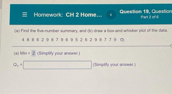 Solved = Homework: CH 2 Home... Question 19, Question Part 2 | Chegg.com