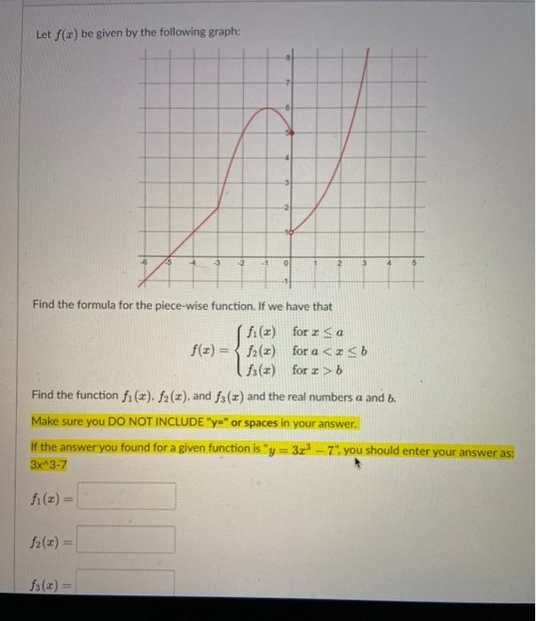 Solved Let f(x) be given by the following graph: 1 2 3 Find | Chegg.com