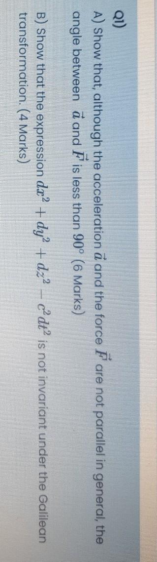 Solved Qu A Show That Although The Acceleration A And Chegg Com