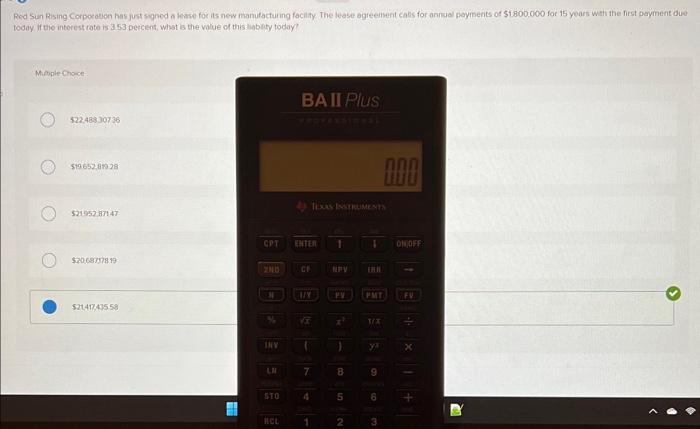 Solved Can you explain how to solve this on a BA II Plus | Chegg.com