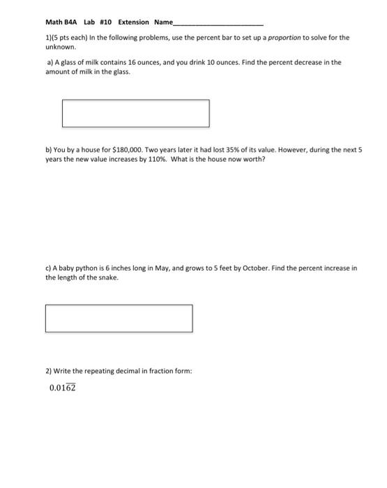 Solved Math B4A Lab #10 Extension Name 1)(5 pts each) In the | Chegg.com