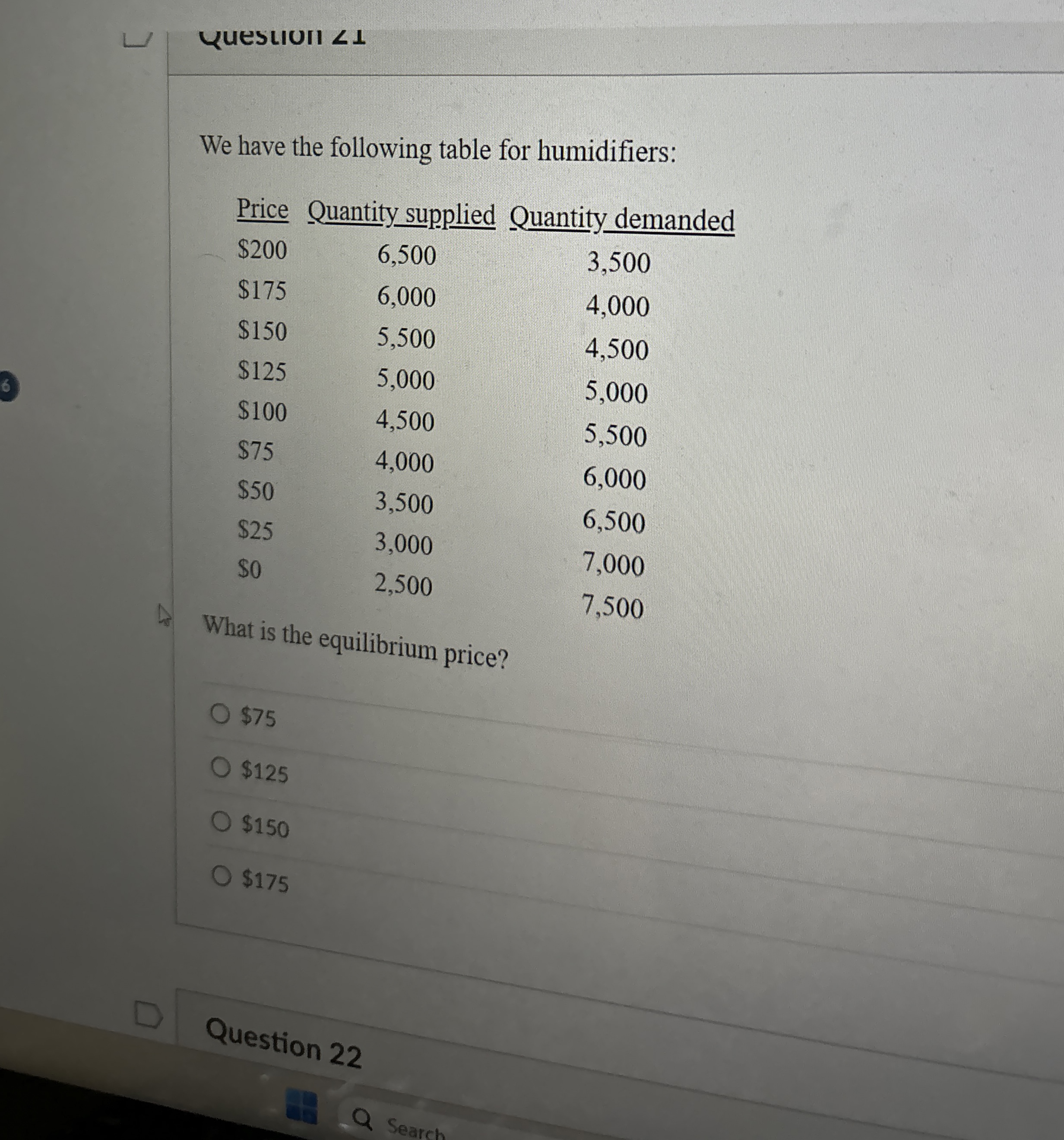 Solved We have the following table for humidifiersWhat is