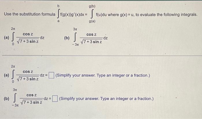 Solved Use The Substitution Formula | Chegg.com