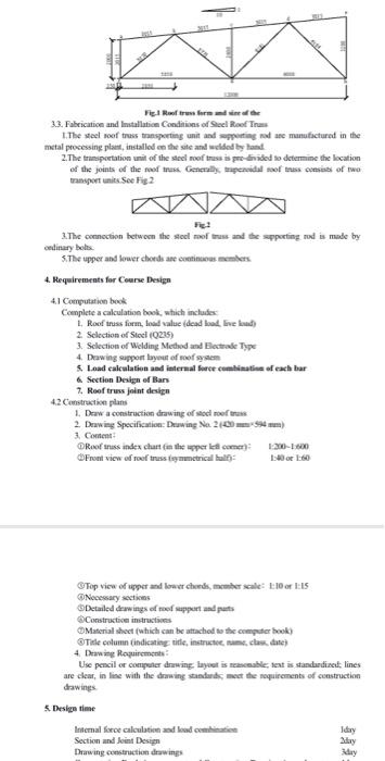 Solved 1. subject : Steel roof truss design 2. Purpose and | Chegg.com