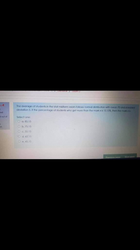 Solved CONTEXT 4 The average of students in the stat midterm | Chegg.com