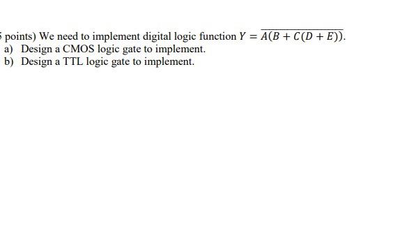 Solved points) We need to implement digital logic function Y | Chegg.com