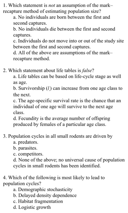Solved 1 Which Statement Is Not An Assumption Of The Mark Chegg