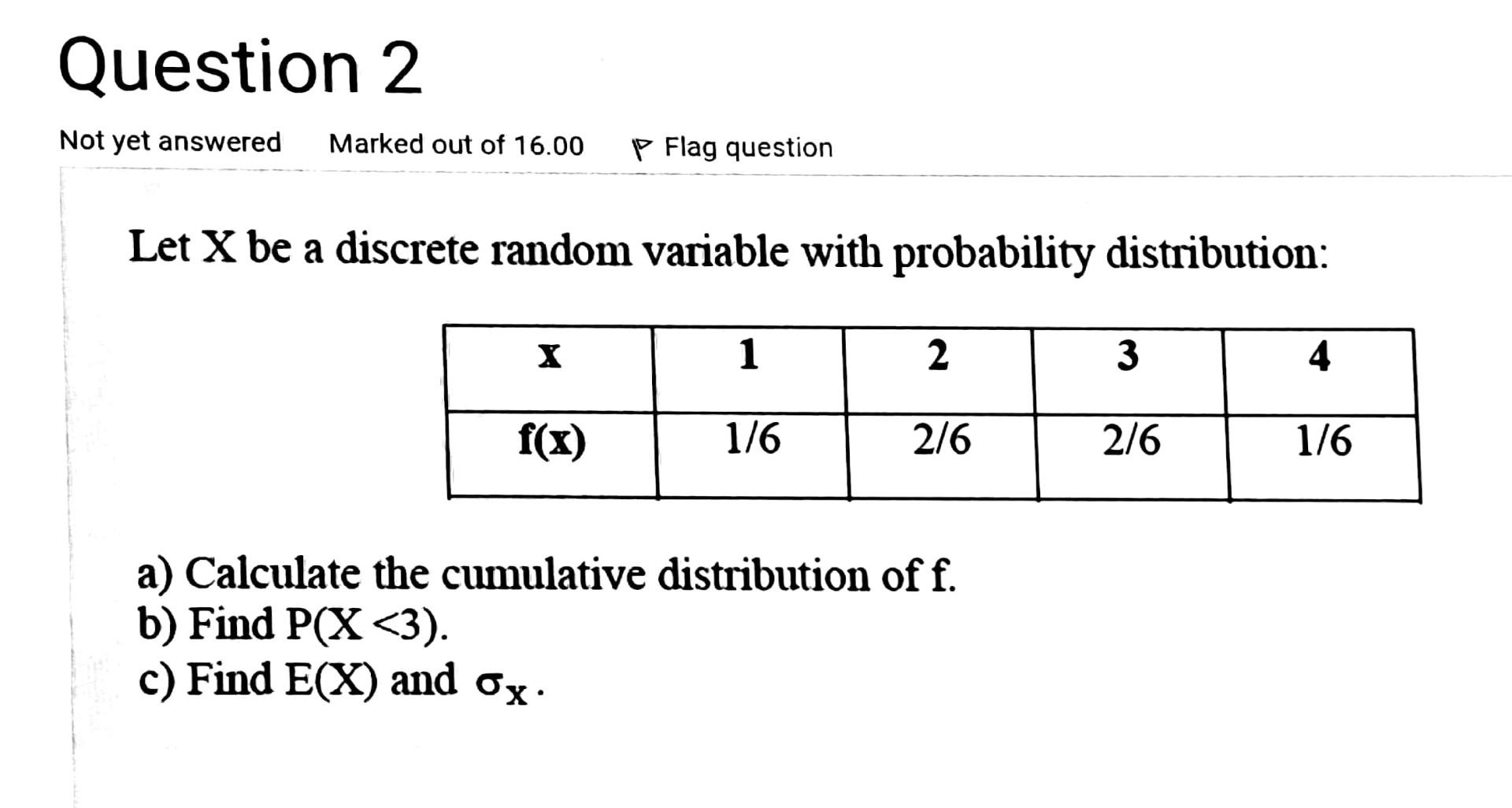 Solved Let X Be A Discrete Random Variable With Probability | Chegg.com