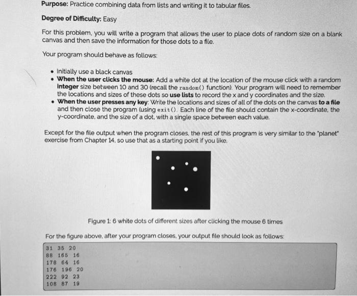 Solved Purpose: Practice combining data from lists and | Chegg.com