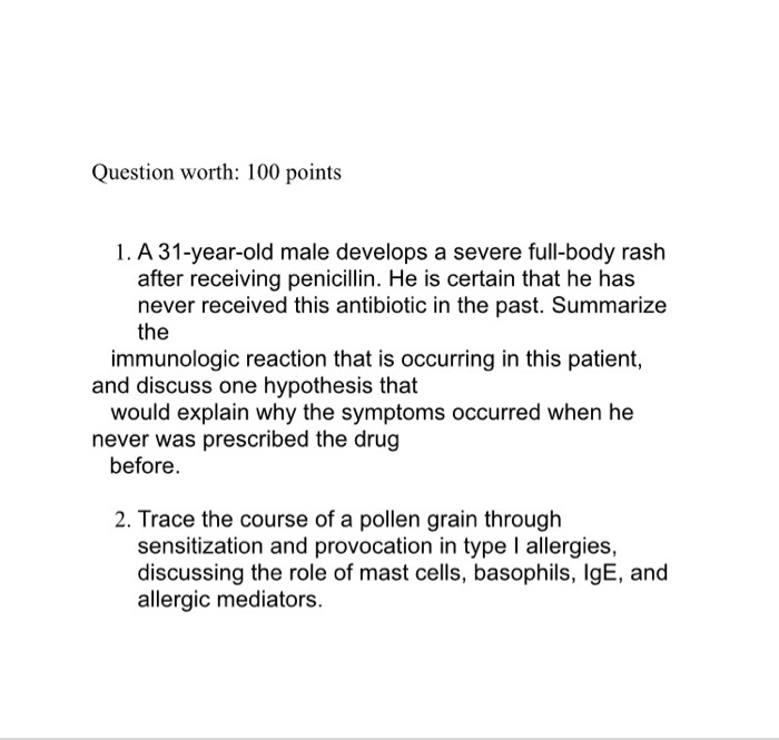 Solved Question worth: 100 points 1. A 31-year-old male | Chegg.com