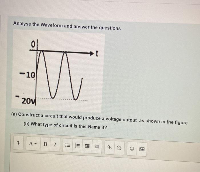 Solved Analyse the Waveform and answer the questions -10 20v | Chegg.com