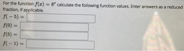 Solved For the function f(x)=8x calculate the following | Chegg.com