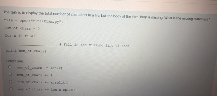 Solved The task is to display the total number of characters | Chegg.com
