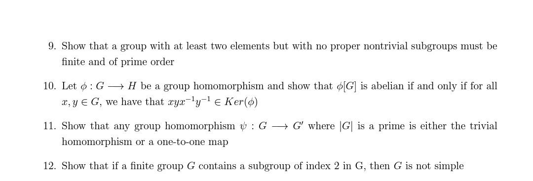 Solved 9. Show that a group with at least two elements but | Chegg.com