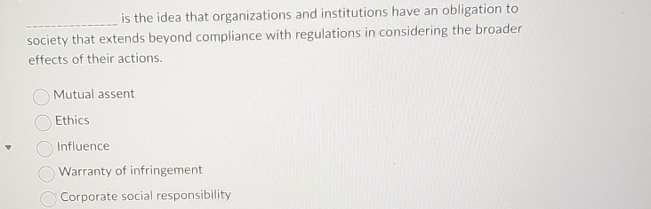 Solved is the idea that organizations and institutions have | Chegg.com