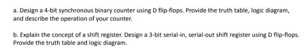 design 4 bit binary synchronous counters with d flip flop
