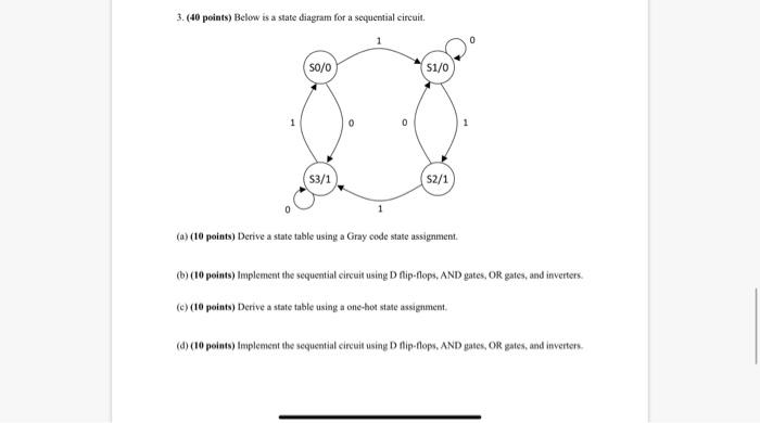 Solved 3. (40 points) Below is a state diagram for a | Chegg.com