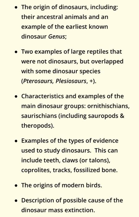 Solved Many People Know Pieces Of The Dinosaur Story, This | Chegg.com