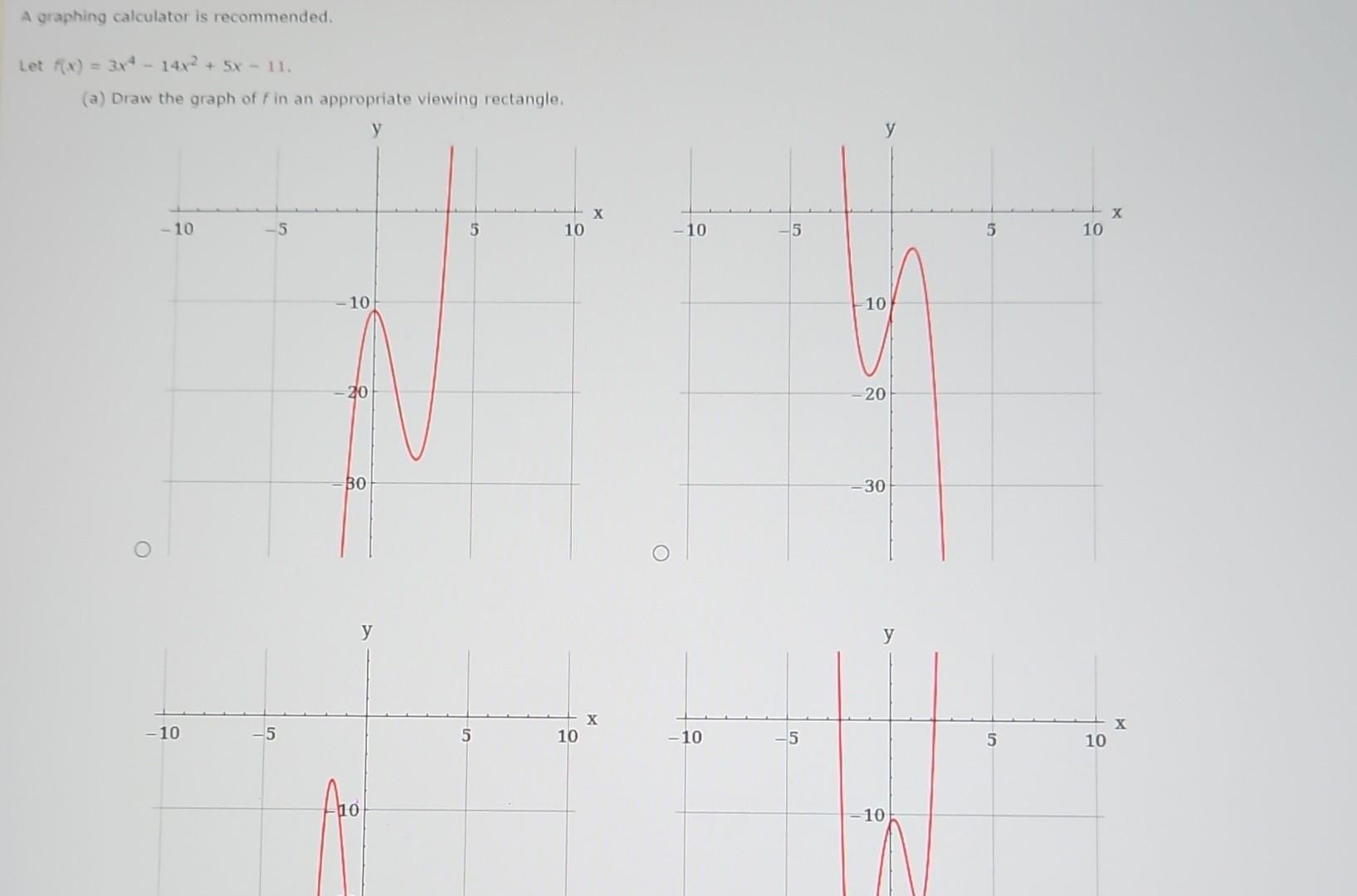Standard Viewing Rectangle Solved A graphing calculator is recommended. Let | Chegg.com