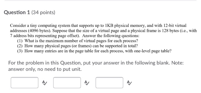 Solved Question 1 (34 Points) Consider A Tiny Computing | Chegg.com