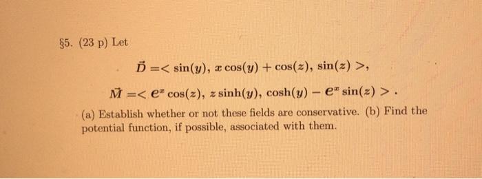 Solved 5 23 P Let V Sin Y Cos Y Cos Z Sin Z Chegg Com