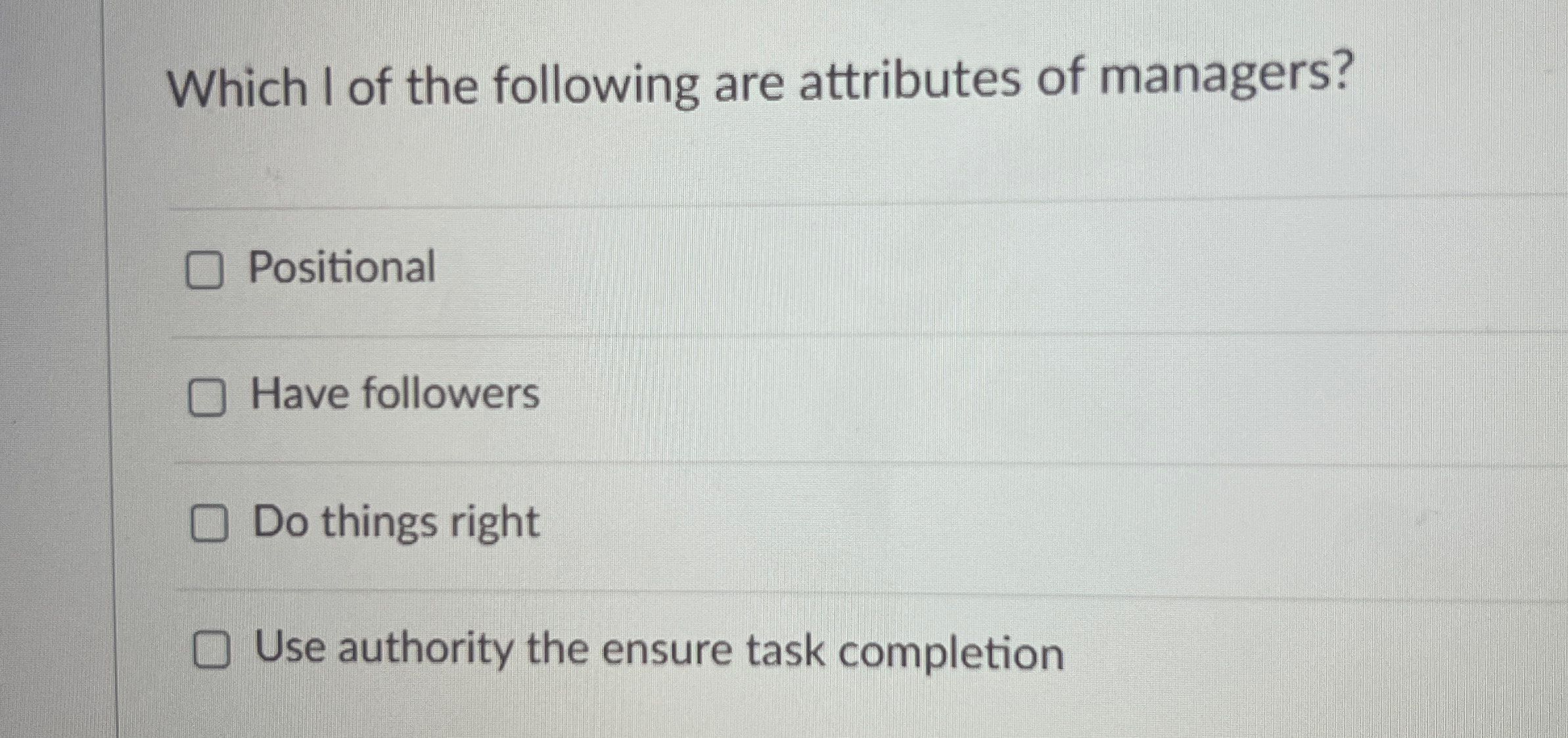 Solved Which I of the following are attributes of | Chegg.com