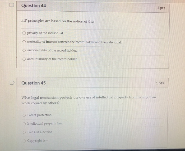 Solved D Question 40 1 pts According to the courts, the | Chegg.com