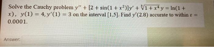 Solved Solve the Cauchy problem | Chegg.com