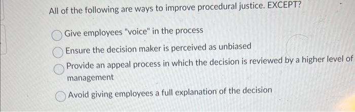 Solved All of the following are ways to improve procedural | Chegg.com