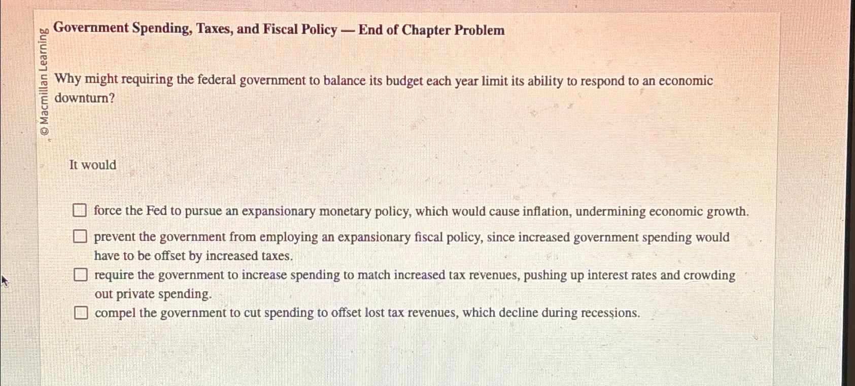 Solved Government Spending, Taxes, And Fiscal Policy — ﻿End | Chegg.com