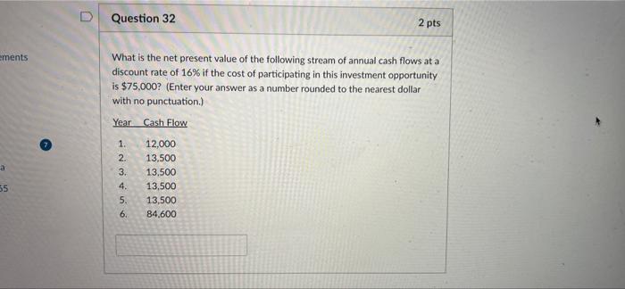 Solved What is the net present value of the following stream | Chegg.com