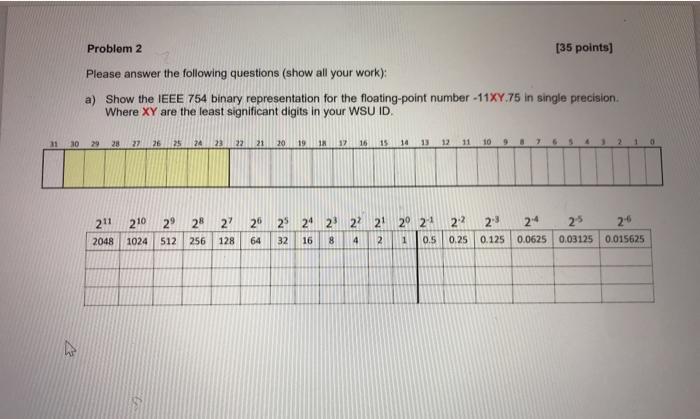 Solved Problem 2 [35 points) Please answer the following | Chegg.com