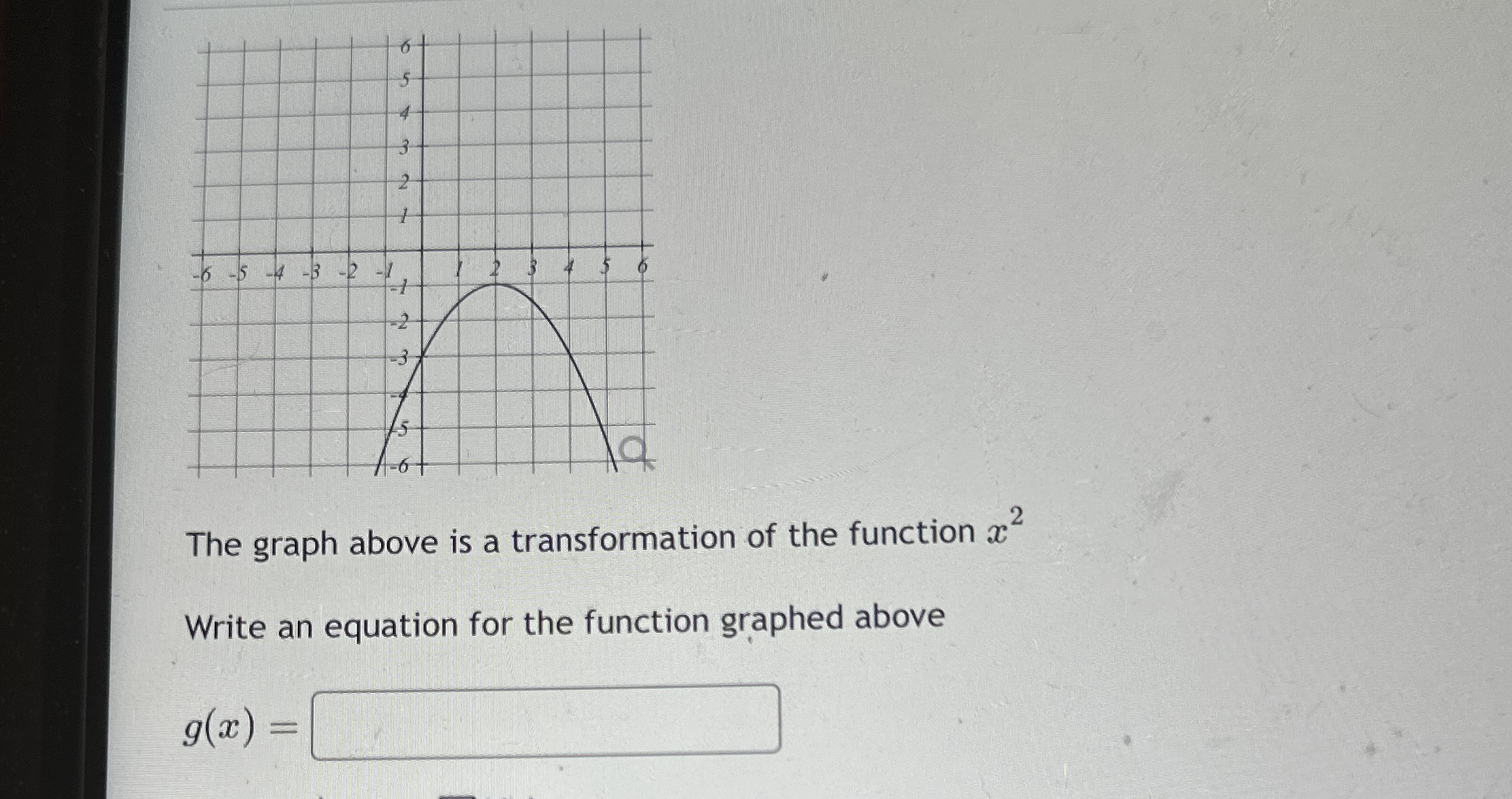 Solved The graph above is a transformation of the function | Chegg.com