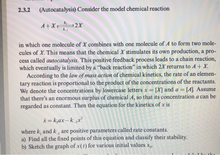 Solved 3.2.5 (Chemical kinetics) Consider the chemical | Chegg.com