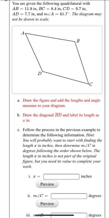 Solved You Are Given The Following Quadrilateral With AB = | Chegg.com