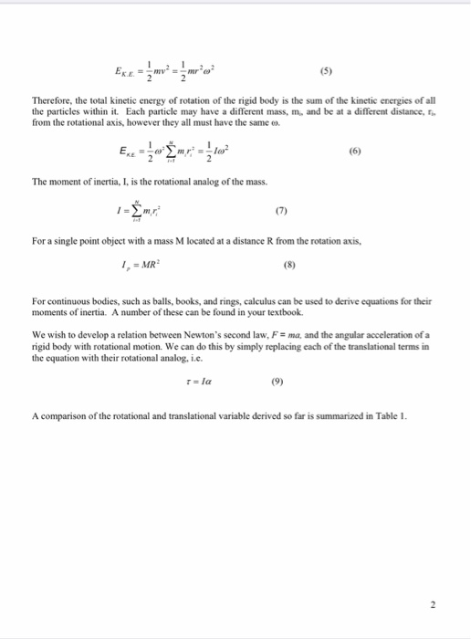 Solved: Lab 9: Rotational Motion And Moment Of Inertia Obj... | Chegg.com