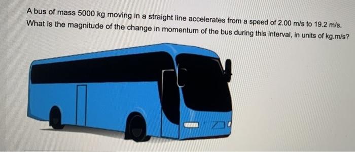 Solved A bus of mass 5000 kg moving in a straight line | Chegg.com