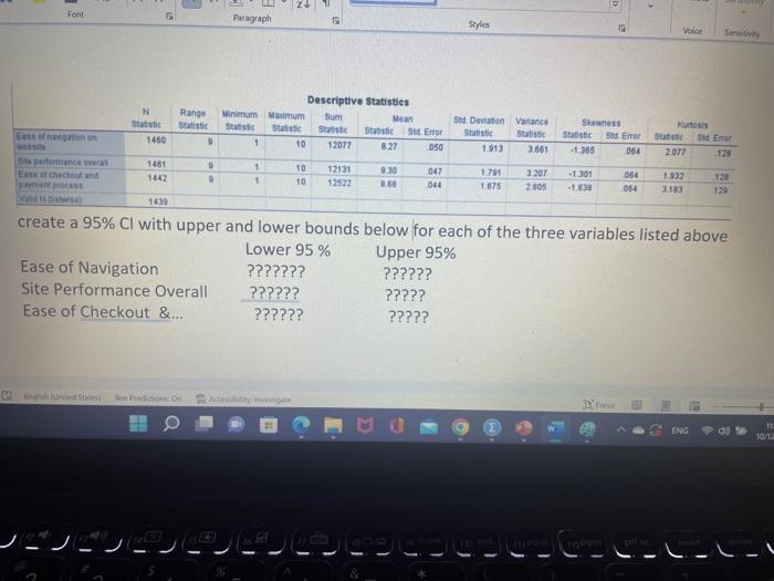 Solved how to do i find the upper and lower 95% CI? | Chegg.com