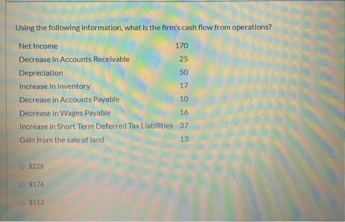 Solved Using The Following Information What Is The Firm s Chegg