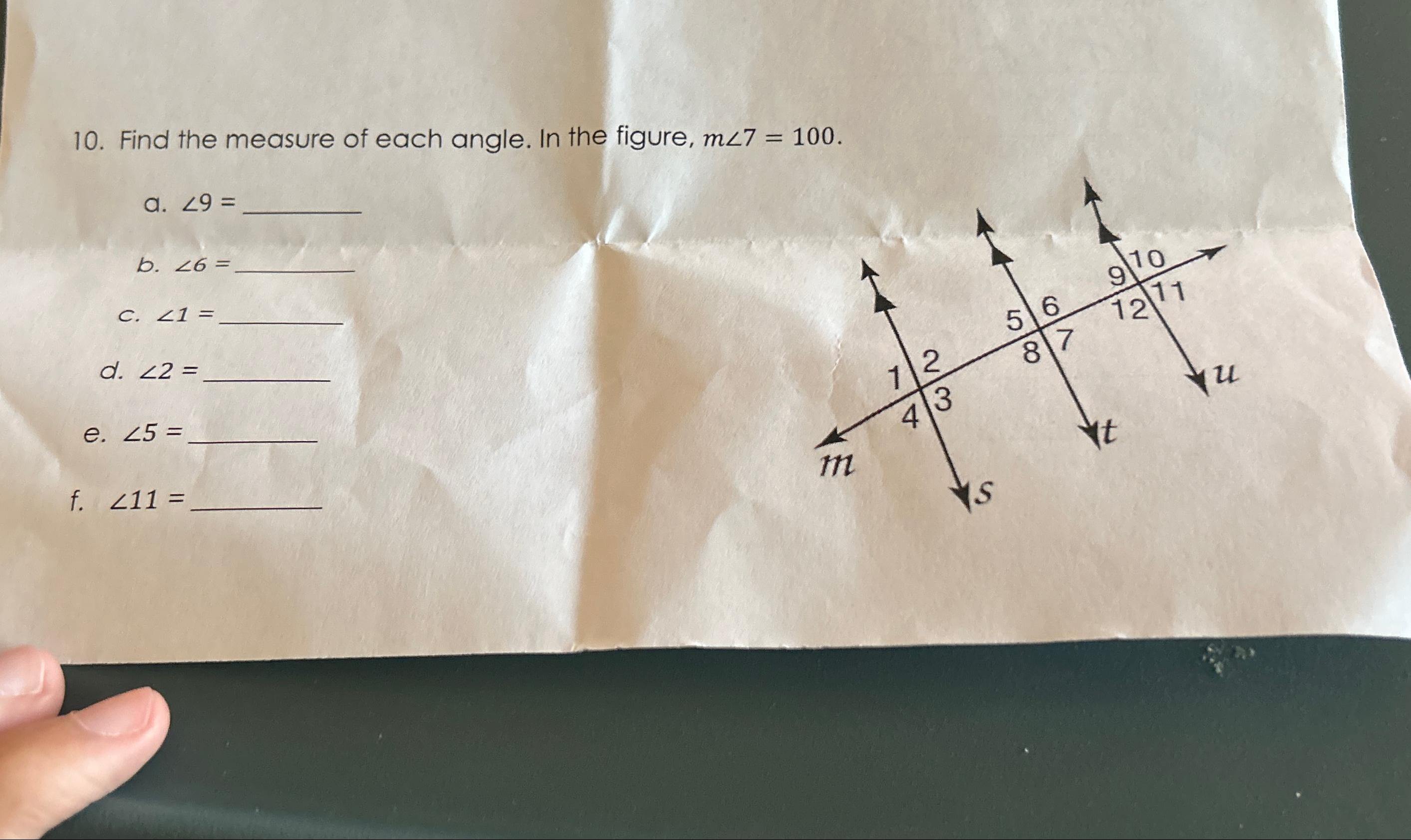 Solved Find The Measure Of Each Angle. In The Figure, | Chegg.com