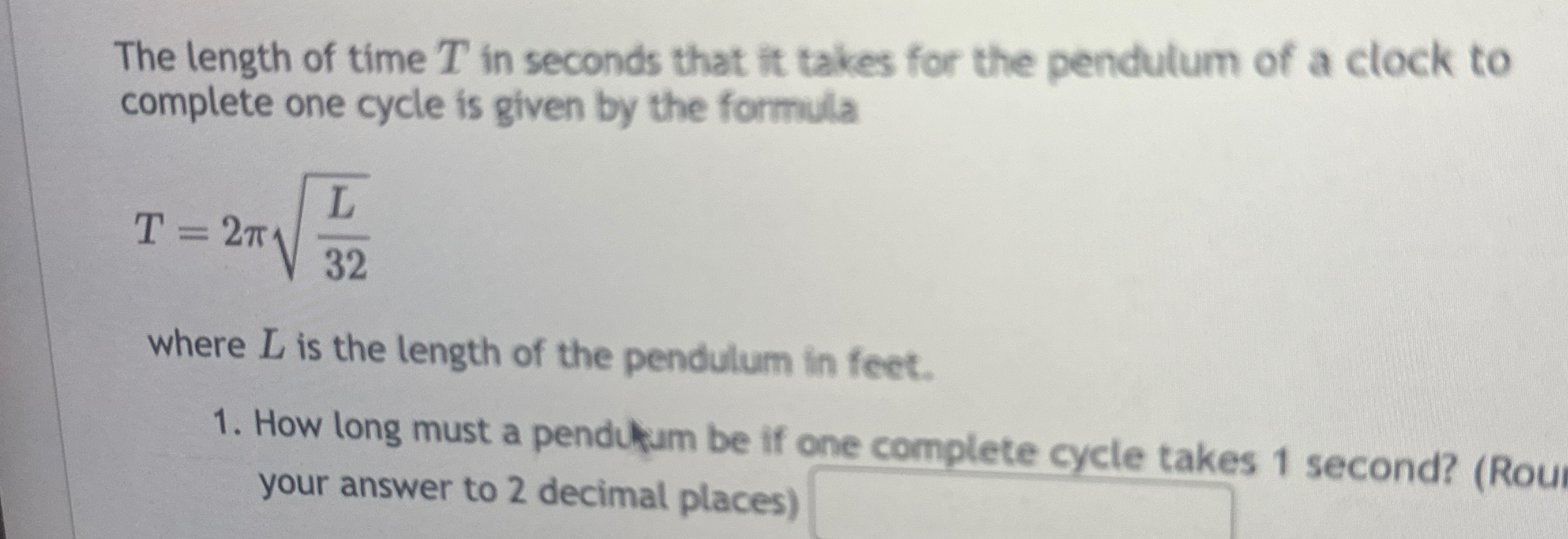 Solved The length of time T ﻿in seconds that it takes for | Chegg.com
