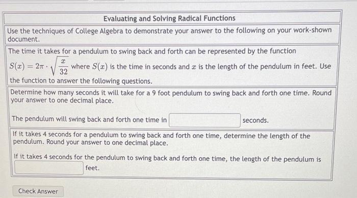 Solved Evaluating and Solving Radical Functions Use the | Chegg.com