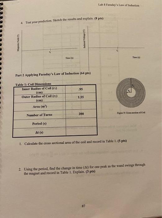 Solved Lab 8 Faraday's Law of Induction Lab Report (100 pts)