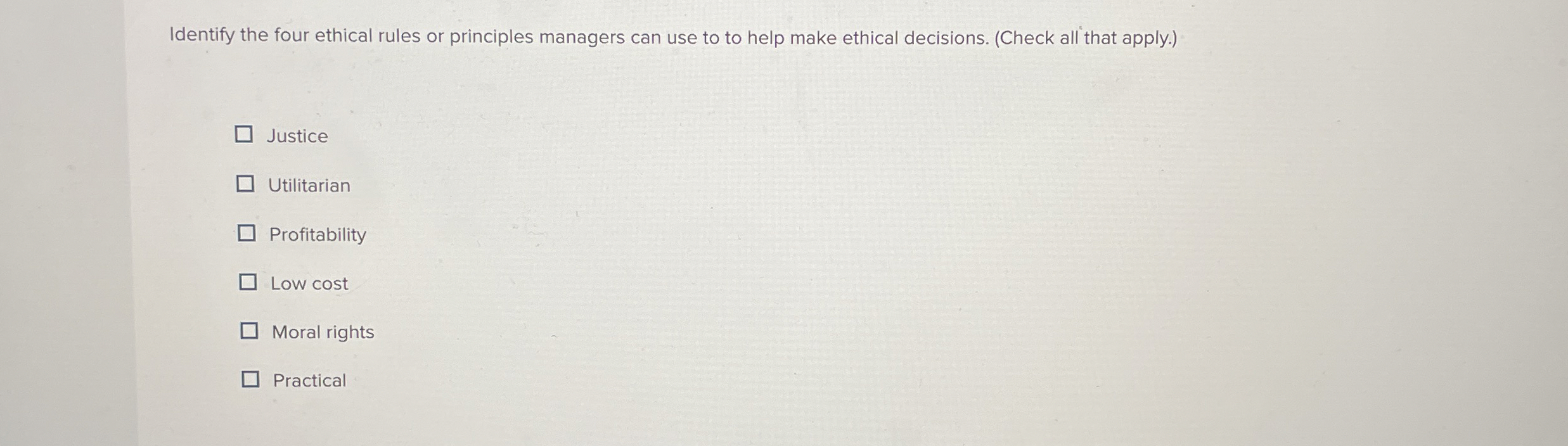 Solved Identify the four ethical rules or principles | Chegg.com