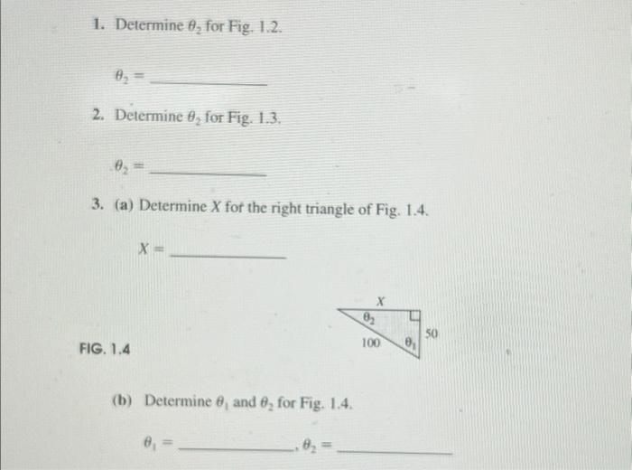 Solved 1 Determine A For Fig 1 2 B 2 Determine 8 For