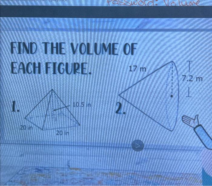 Solved FIND THE VOLUME OF EACH FIGURE. 1. 2. | Chegg.com