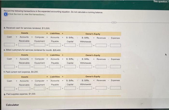 Solved Record the following transactions in the expanded | Chegg.com