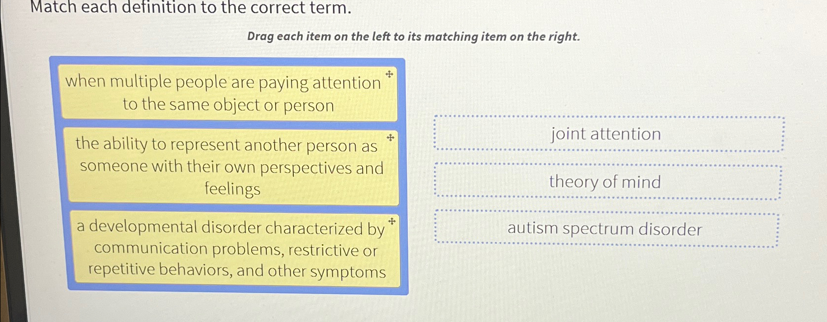 Solved Match each definition to the correct term.Drag each | Chegg.com