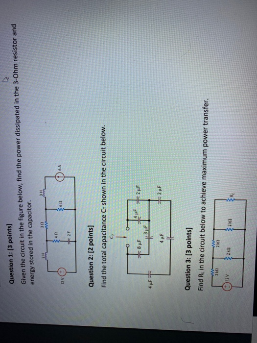 Solved Question 1: (3 points) Given the circuit in the | Chegg.com